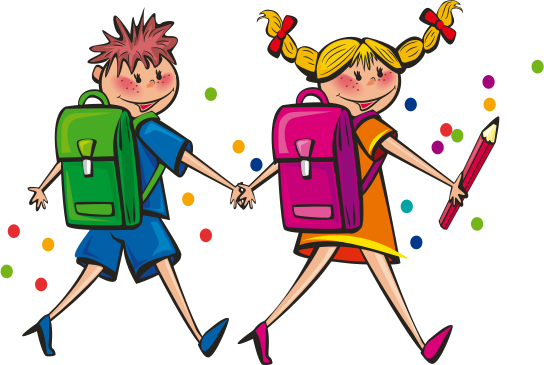 Clipart mit zwei Schulkindern